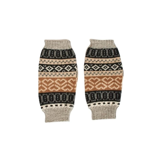 Pulswärmer aus reiner Alpaka-Faser mit traditionellem Muster - Mein-Alpaka-Shop.de