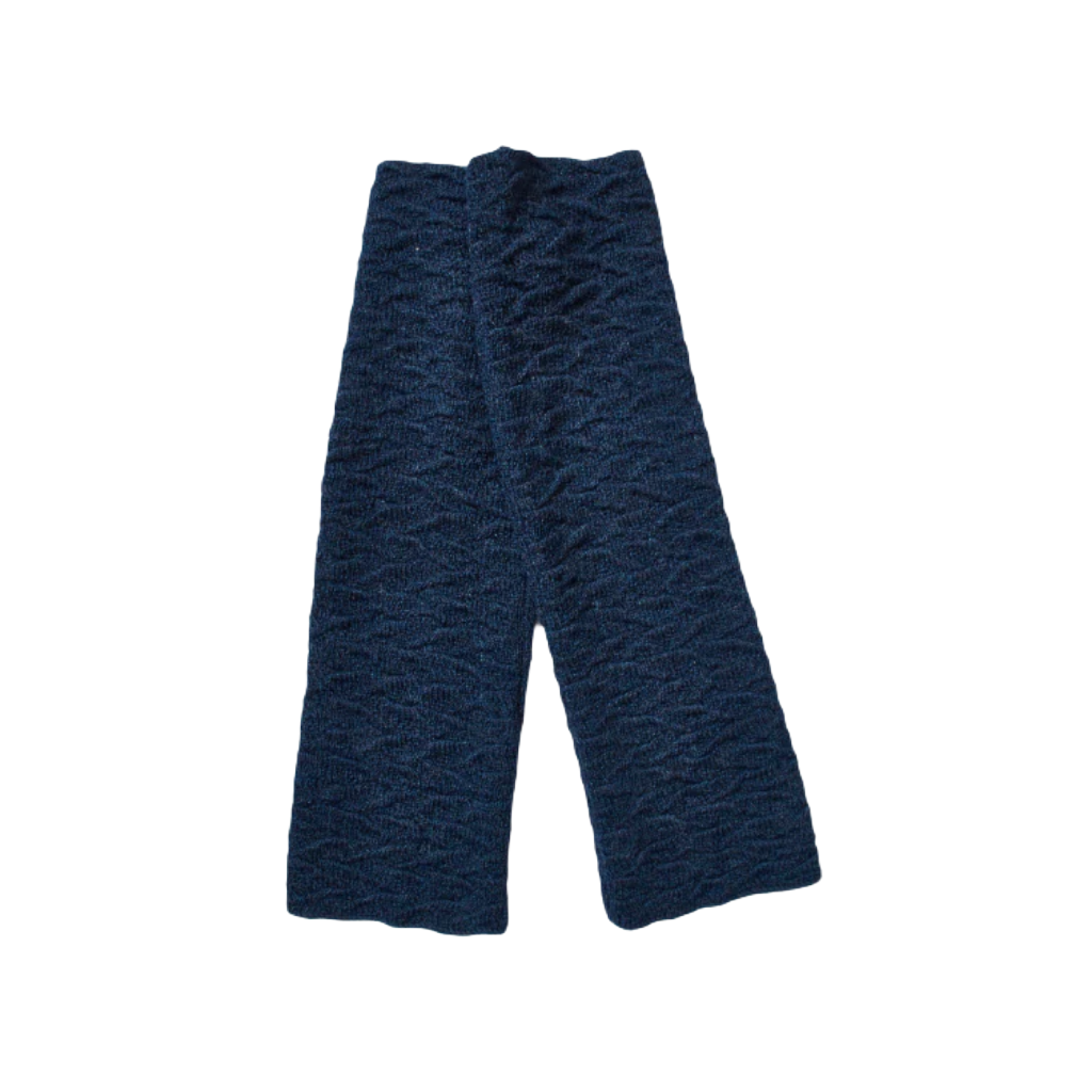Beinstulpen aus reiner Babyalpaka-Wolle für Damen - blau