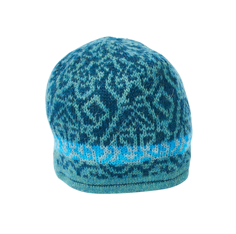 Bunte Alpaka-Jacquard-Mütze für Damen und Herren