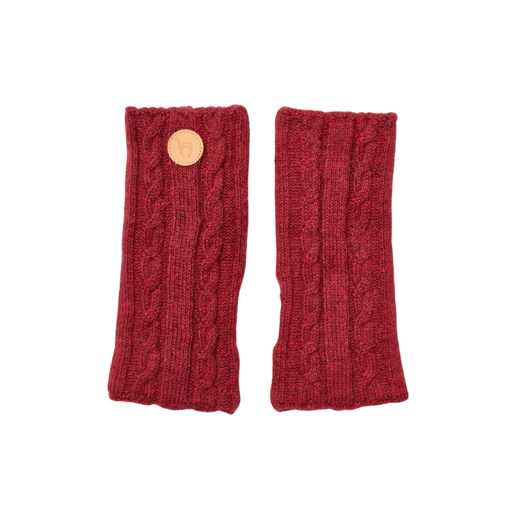 Wende-Pulswärmer aus 100 % Babyalpaka - Zopfmuster und Rippstrick - Mein-Alpaka-Shop.de