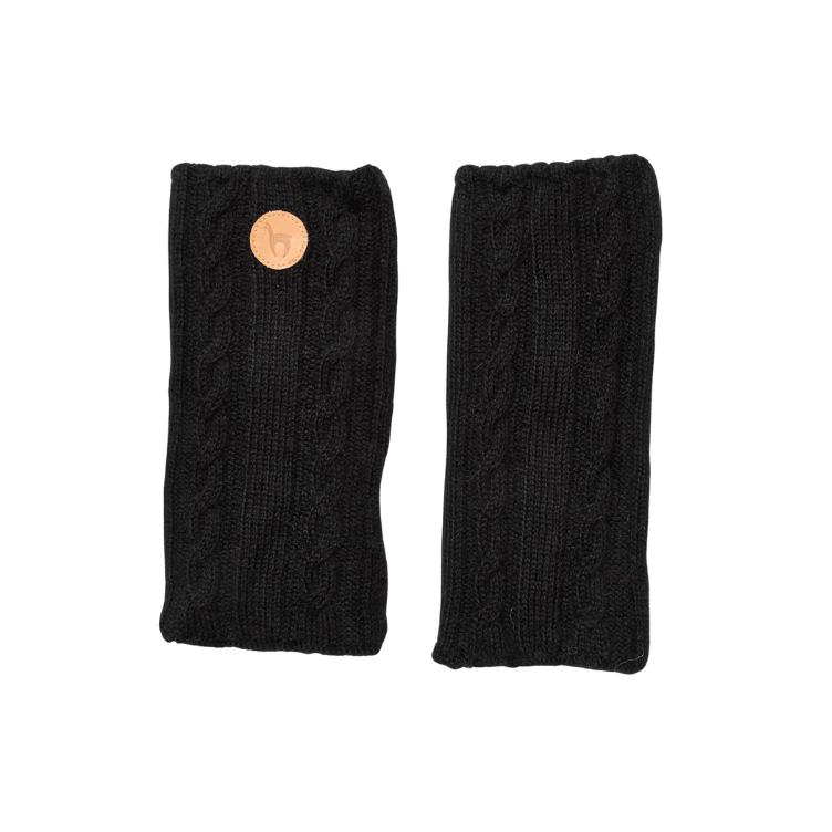 Wende-Pulswärmer aus 100 % Babyalpaka - Zopfmuster und Rippstrick - Mein-Alpaka-Shop.de