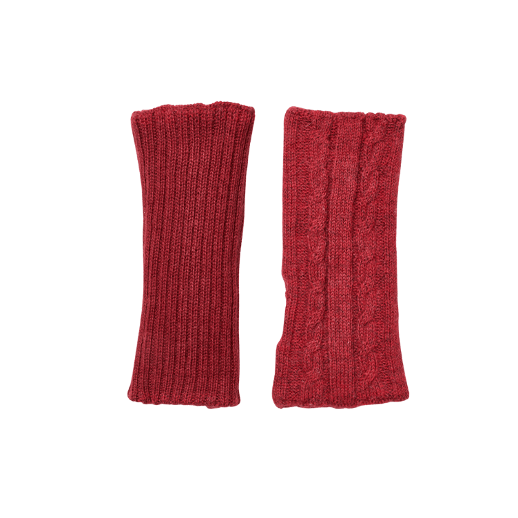 Wende-Pulswärmer aus 100 % Babyalpaka - Zopfmuster und Rippstrick - Mein-Alpaka-Shop.de