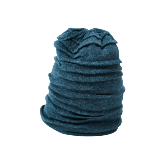 Gefütterte Alpaka Beanie-Mütze mit Volumen-Strick