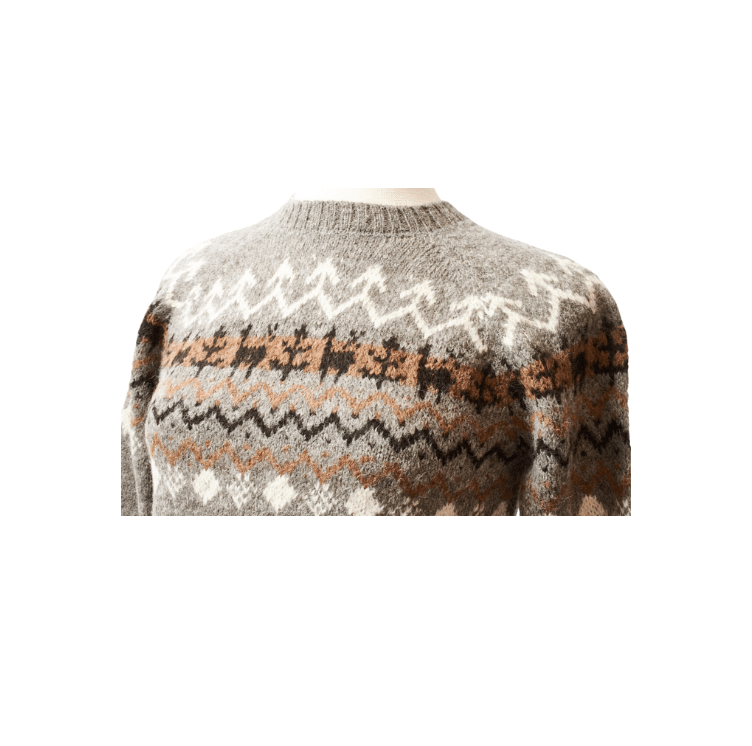 Rustikaler Damen-Pullover aus naturbelassener Alpaka-Wolle