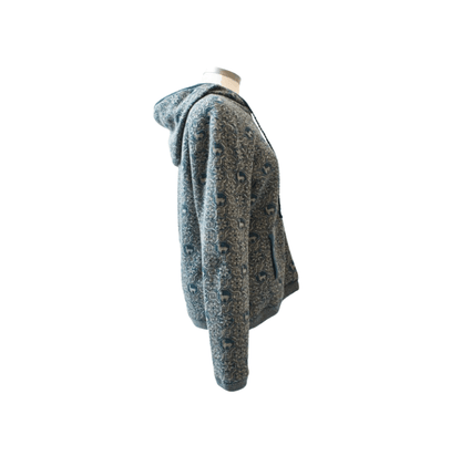 Warme Kapuzenjacke für Damen mit tollem Alpaka-Muster