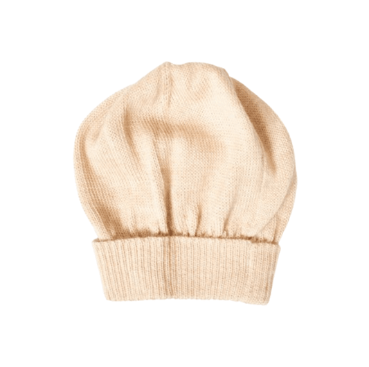 Schlichte Mütze mit Umschlag aus 100 % Baby-Alpaka-Wolle