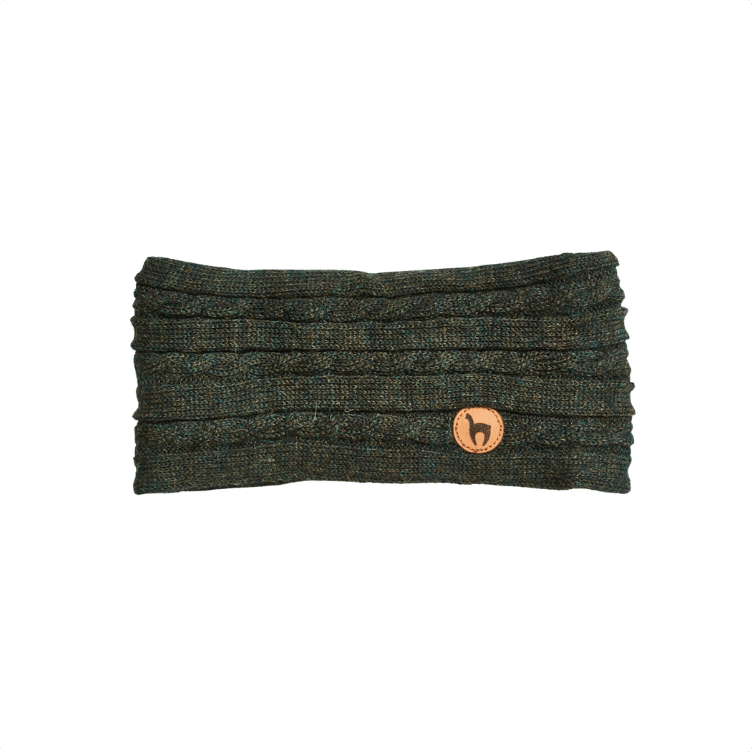 Breites Stirnband mit feinem Zopfmuster aus 100 % Alpaka - Mein-Alpaka-Shop.de