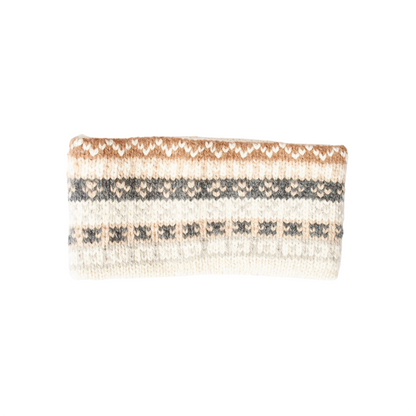 Wende-Stirnband mit traditionellem Muster aus naturbelassener Alpaka-Wolle - Mein-Alpaka-Shop.de