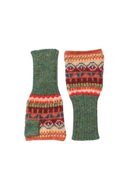 Armstulpen im Jaquard Muster mit Daumen aus Alpaka-Wolle