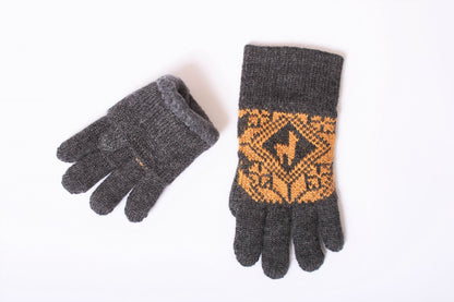 Kinder-Handschuhe mit süßem Alpaka-Muster