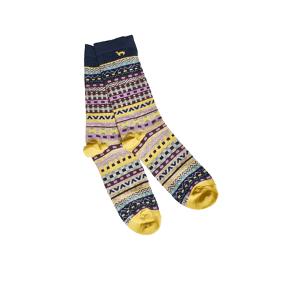 Farbenfrohe Alpaka-Socke mit tollem Jacquard-Muster aus 95