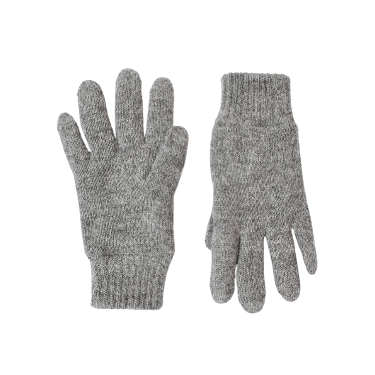 Gefütterte Finger-Handschuhe mit Alpaka-Wolle - grau / XS