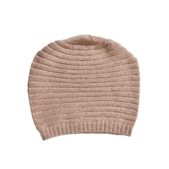 Leichte Beanie Mütze aus reiner Baby-Alpaka-Wolle - beige