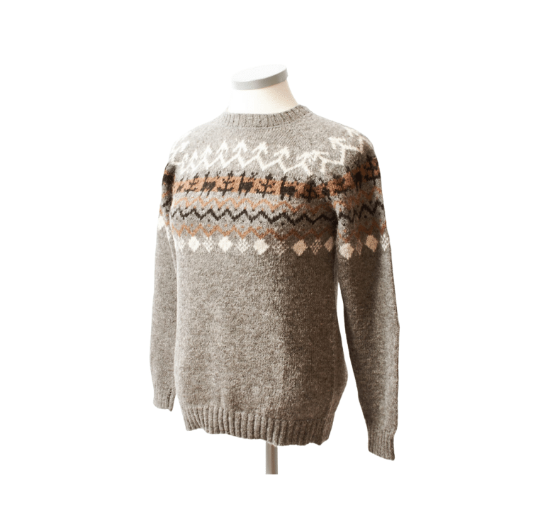 Rustikaler Damen-Pullover aus naturbelassener Alpaka-Wolle