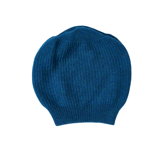 Schlichter Beanie aus reiner Baby-Alpaka-Wolle - petrol