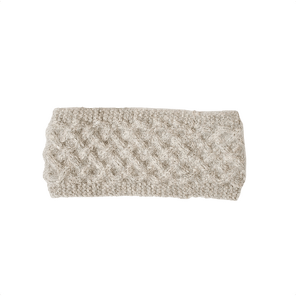 Warmes Stirnband mit Gitternetz-Struktur aus Baby-Alpaka-Wolle - Mein-Alpaka-Shop.de
