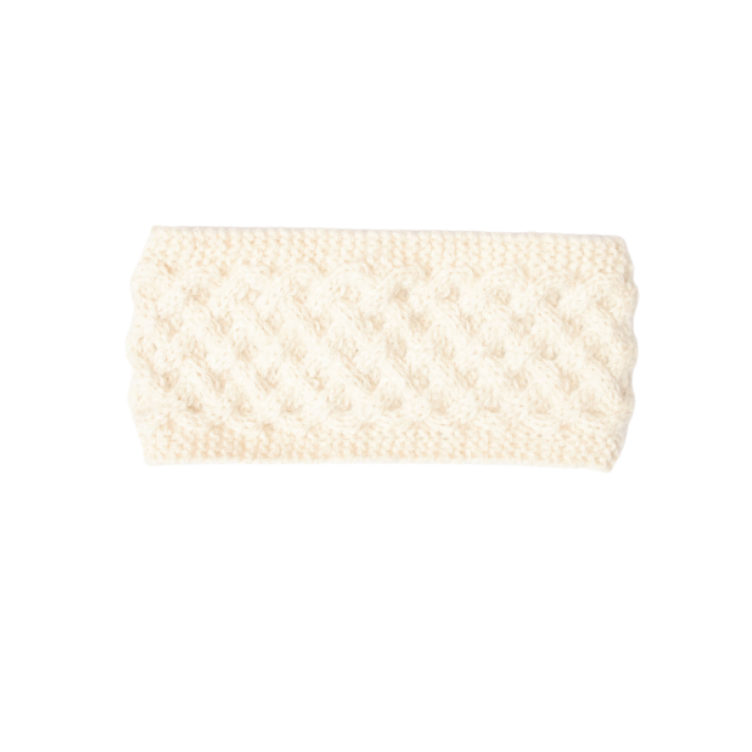 Warmes Stirnband mit Gitternetz-Struktur aus Baby-Alpaka-Wolle - Mein-Alpaka-Shop.de