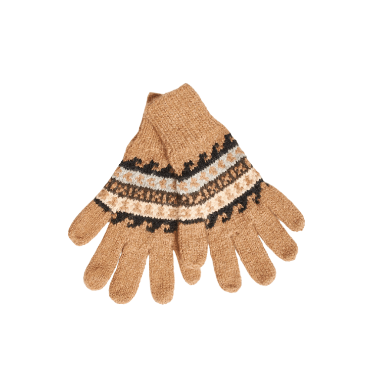 Fingerhandschuhe aus Babyalpaka mit traditionellem Muster