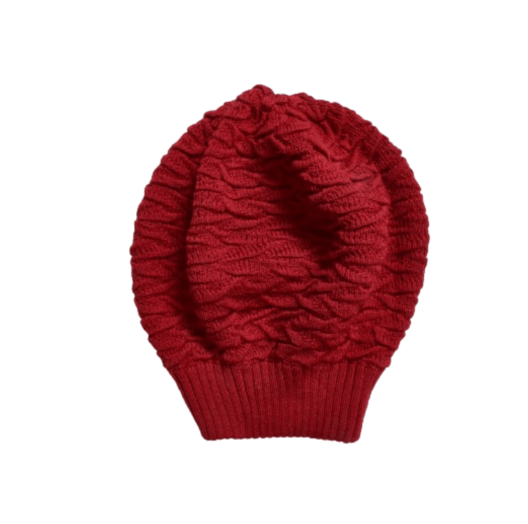 Beanie Mütze aus 100 % weichem Baby-Alpaka - rot - Mütze