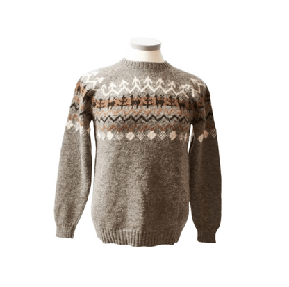 Rustikaler Damen-Pullover aus naturbelassener Alpaka-Wolle