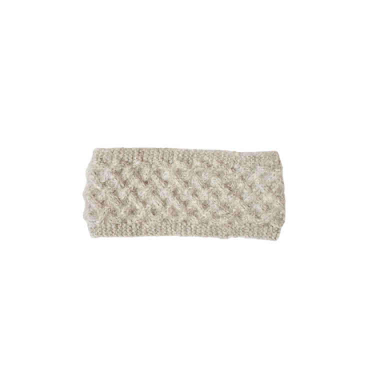 Warmes Stirnband mit Gitternetz-Struktur aus Baby-Alpaka-Wolle - Mein-Alpaka-Shop.de