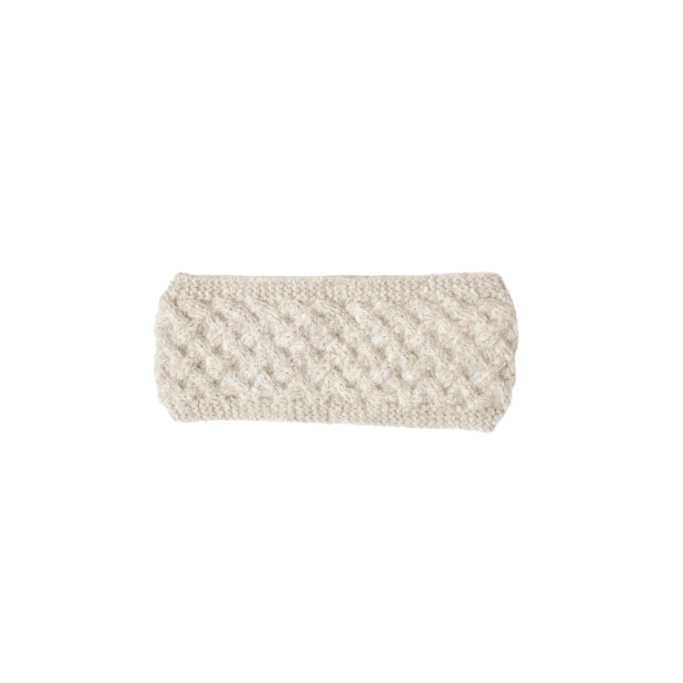 Warmes Stirnband mit Gitternetz-Struktur aus Baby-Alpaka-Wolle - Mein-Alpaka-Shop.de