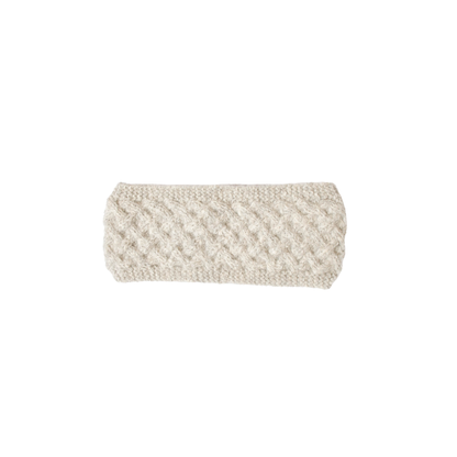 Warmes Stirnband mit Gitternetz-Struktur aus Baby-Alpaka-Wolle - Mein-Alpaka-Shop.de
