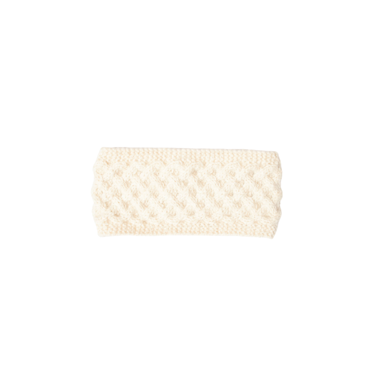 Warmes Stirnband mit Gitternetz-Struktur aus Baby-Alpaka-Wolle - Mein-Alpaka-Shop.de