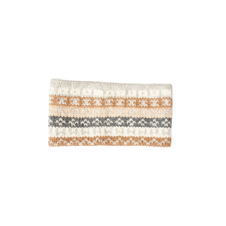 Wende-Stirnband mit traditionellem Muster aus naturbelassener Alpaka-Wolle - Mein-Alpaka-Shop.de