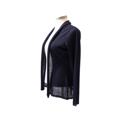 Elegante Alpaka-Strickjacke für Damen - marine blau / S