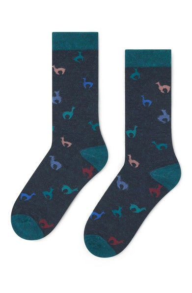 Dezente Socke mit Alpakamuster und Alpakawolle - Mein-Alpaka-Shop.de
