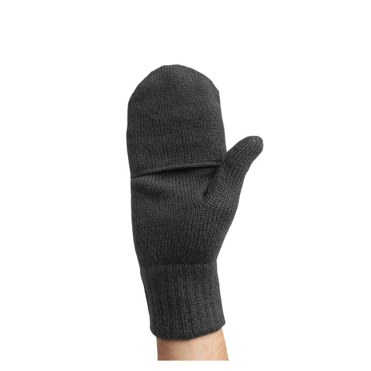 Praktische Handschuhe mit Klappe aus Baby-Alpaka - schwarz - Mein-Alpaka-Shop.de