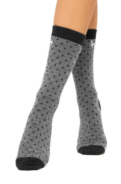 Schlichte Socke mit klassischem Punktmuster mit Alpakawolle - Mein-Alpaka-Shop.de