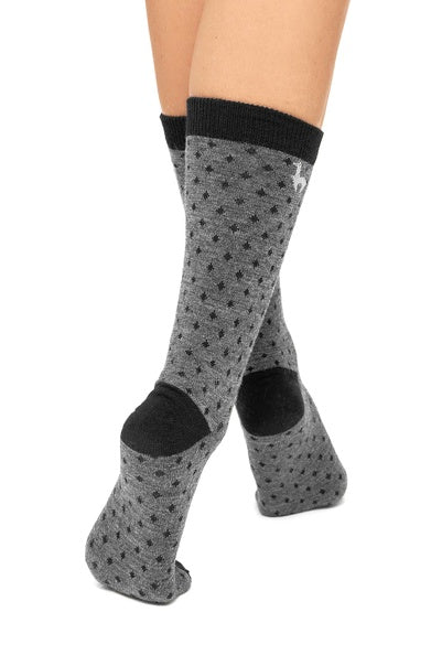 Schlichte Socke mit klassischem Punktmuster mit Alpakawolle - Mein-Alpaka-Shop.de