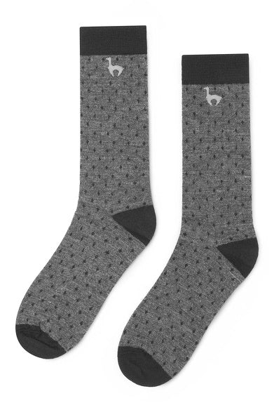 Schlichte Socke mit klassischem Punktmuster mit Alpakawolle - Mein-Alpaka-Shop.de