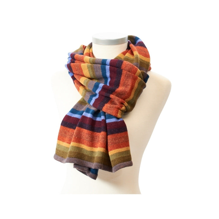 Übergroßer Schal aus reinem Baby-Alpaka mit Regenbogenmuster - Mein-Alpaka-Shop.de