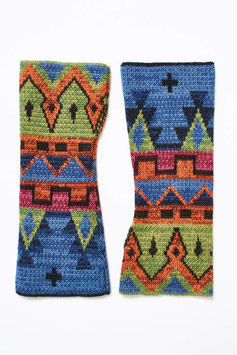 Toll gemusterte Armstulpen in traditionellen Inka-Farbtönen - Mein-Alpaka-Shop.de